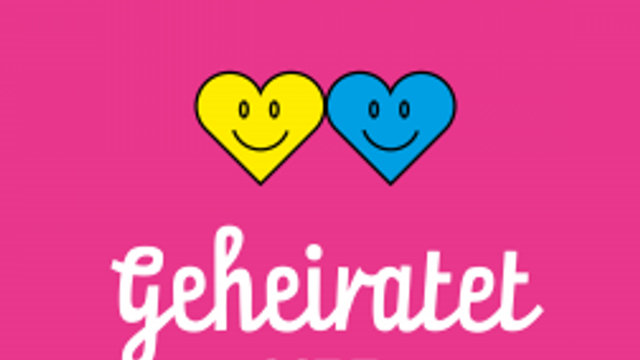 Farbiger Grafik mit zwei Smileys und dem Text