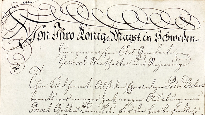 Altes Schriftstück mit geschwungenem Titel und handgeschriebenem Text.