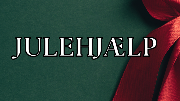 Et festligt billede med ordet **