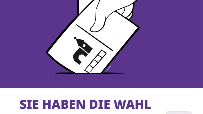 Die Hand wirft einen Brief in einen Wahlurnen.