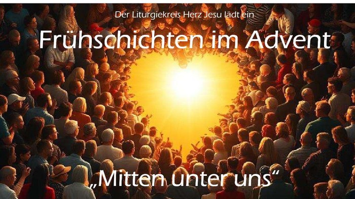 Plakat mit Text und Menschenmenge, wahrscheinlich eine Veranstaltungswerbung.