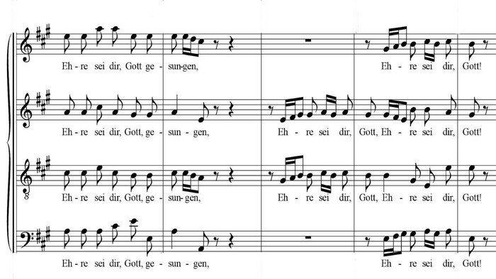 Noten mit deutschem Text