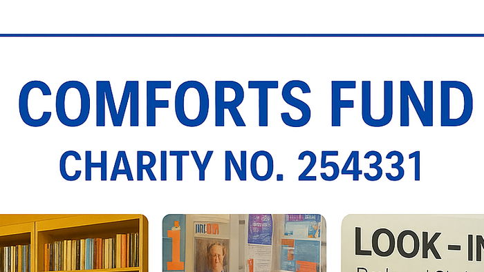 Charity fundraiser poster for Mount Vernon Hospital, featuring bookshop, sweet shop, and look-in shop details