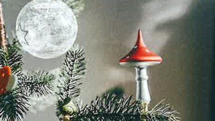 **Flyer für eine Weihnachtsveranstaltung am 3. Dezember 2025** mit Musik, Lesungen und einem gemeinsamen Essen gegen Spende.