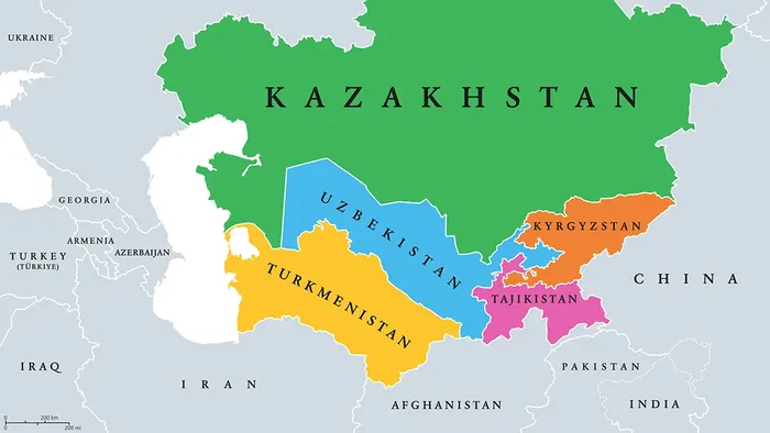 Kort over Usbekistan