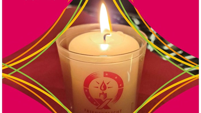**Plakat für die Adventsfeier der kfd** am **3. Dezember 2025**, Beginn um **14:30 Uhr** mit **Heiliger Messe** in der **Jesukirche**
