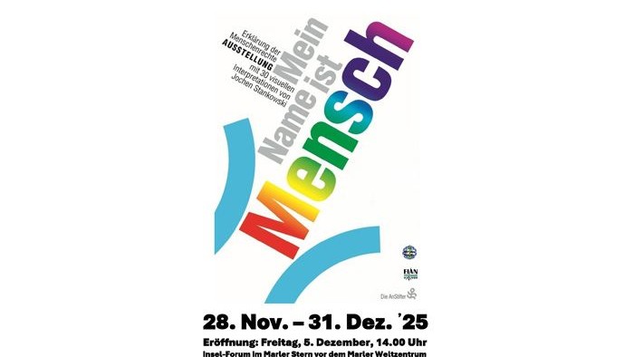Das Bild zeigt ein Plakat zur Ausstellung mein Name ist Mensch.