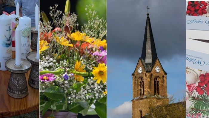 Kerzen, Blumen, Kirche, Plakat, Gebäude