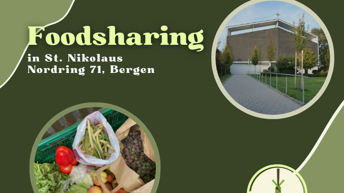 St. Nikolaus Kirche und eine Gemüsekiste