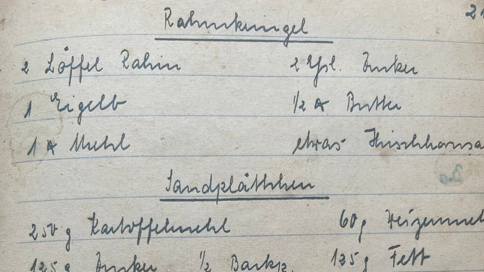 Ausschnitt aus einem Rezeptbuch in alter Handschrift.