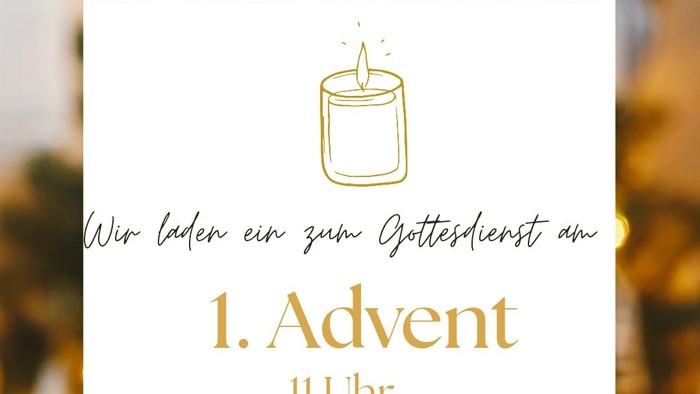 Adventskalender mit Kerzenillustration und deutschem Text