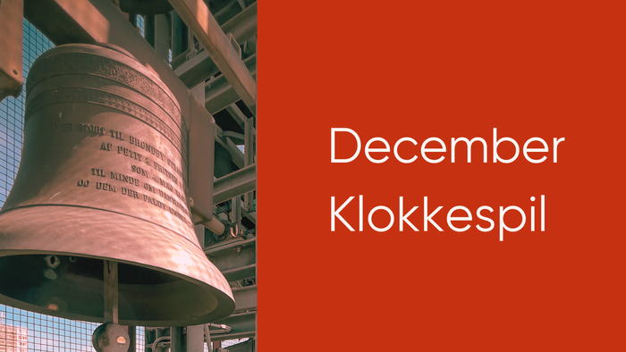 Plakat med klokke og decemberplan