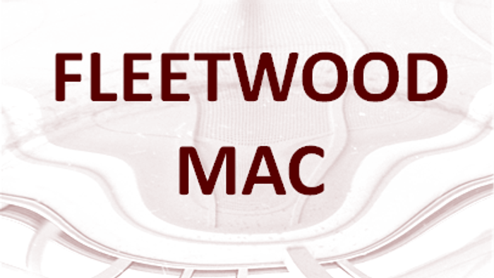 Billedet viser Fleetwood Mac-bandets logo med et stiliseret design.