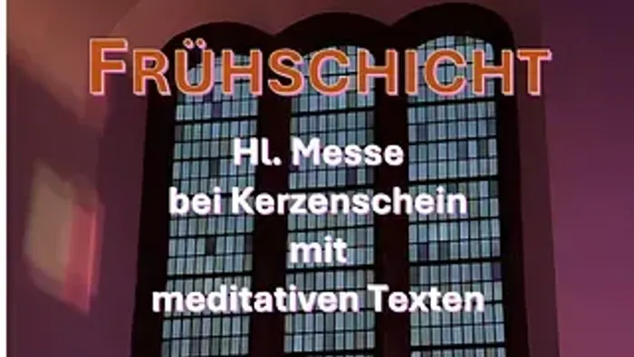 Plakat für eine kirchliche Veranstaltung mit Meditationstexten, Terminen und Ort.