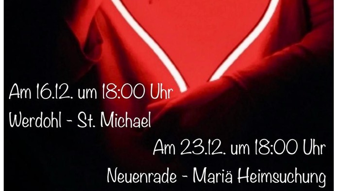 Plakat für eine religiöse Veranstaltung mit Herz-Design