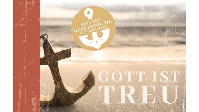 Wöchentlicher Kirchenveranstaltungsplan mit dem Motto „Gott ist treu“ und täglichen Gottesdiensten und Themen vom 12. bis 18. Januar 2026.