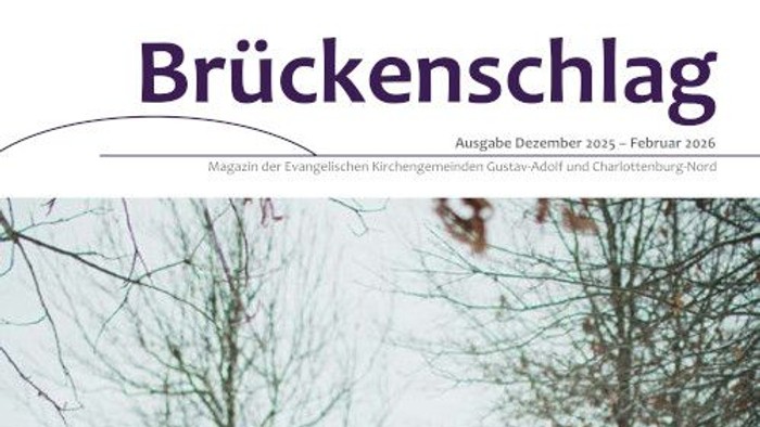 Zeitschriftencover mit einer Person in einem verschneiten Wald und dem Titel *„Lachen und Weinen“* sowie Winter-Thema.