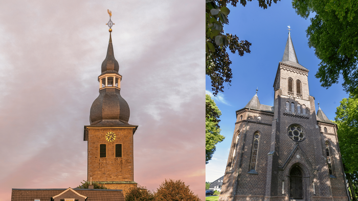 Das Foto zeigt die vier Kirchen der neu entstandenen Kirchengemeinde Radevormwald.