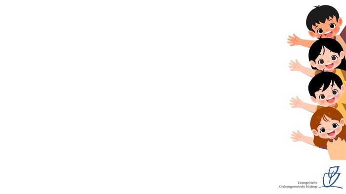 Zeichentrickkinder mit erhobenen Armen, die fröhlich wirken und übereinander gestapelt sind.