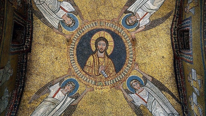 Foto des Deckenmosaiks in Santa Prassede in Rom