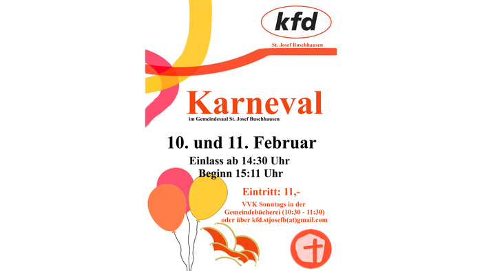 Plakat Karneval kfd Buschhausen 2026