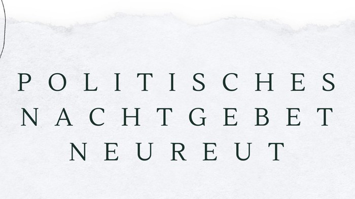 Plakat für eine politische Abendandacht in Neureut zu Menschenrechtsverletzungen am Bodensee.