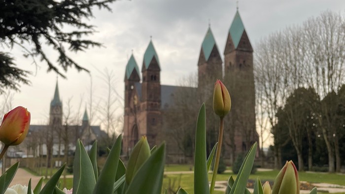 Die Erlöserkirche Bad Homburg aus dem Schlossgarten fotografiert