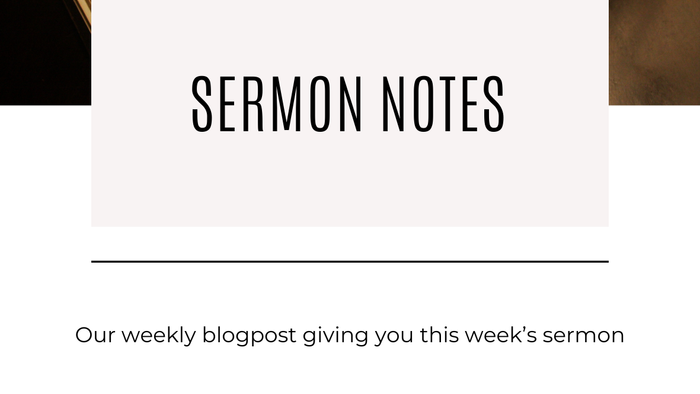 Sermon notes with Bible and notebook