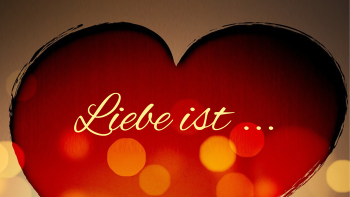 Ein Valentinstags-Plakat für einen liebebesinnlichen Gottesdienst am 17. Februar mit Herzdekorationen und Bokeh-Lichtern.