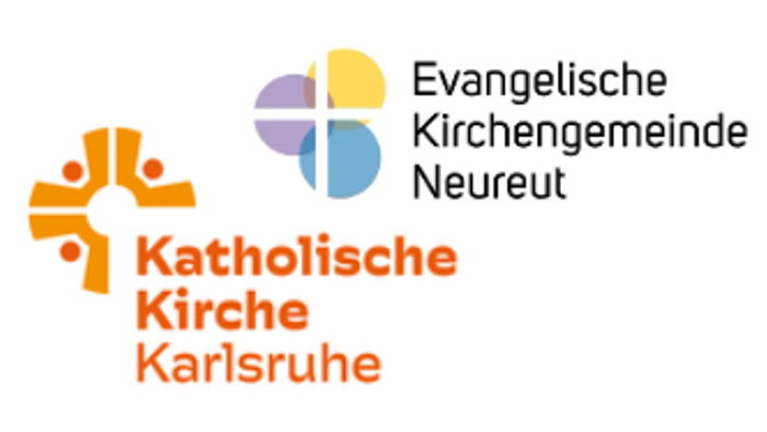 Das Logo der Kath. Kirche Karlsruhe und der Evang. Kirchengemeinde Neureut als Symbol für Ökumene