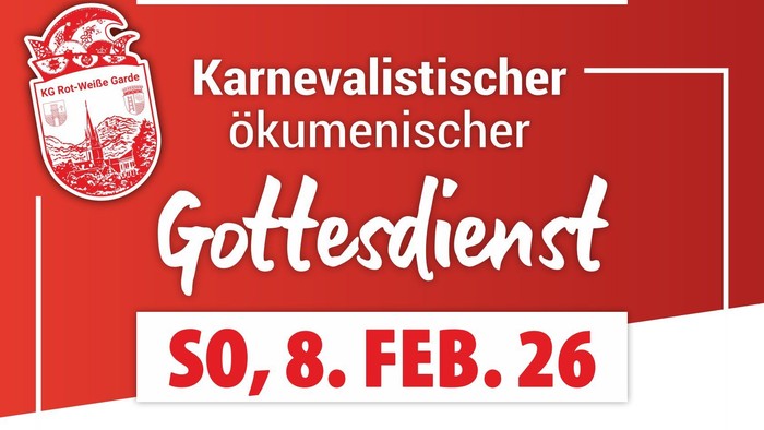Karnevalistischer ökumenischer Gottesdienst am 08.02.2026 mit dem Motto Tanzen, lachen, gemeinsam Karneval und Gottesdienst feiern. Evangelische Kirche in Bad Driburg