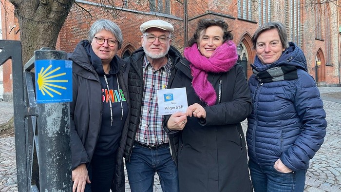 Regina Musa, Peter Lubb, Sabine Rietman und Bärbel Reichelt freuen sich auf die neuen Pilgertreffen als Winterangebot für alle Pilger-Begeisterten und die, die es noch werden wollen.