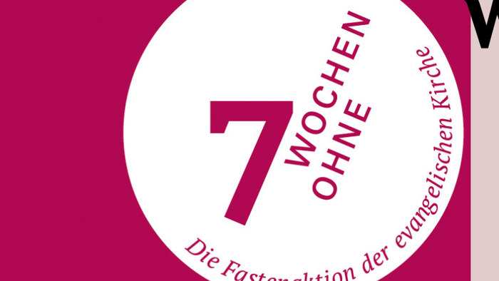 Einladungsplakat für eine evangelikale Kirchenkampagne zur Fastenzeit, das zur Besinnung und Gemeinschaftsaktivitäten vom 18. Februar bis zum 6. April aufruft.