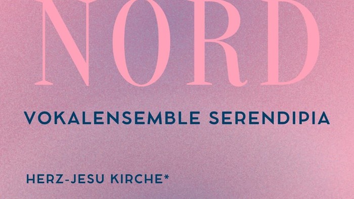 Plakat zur Ankündigung eines Madrigalabend-Konzerts des Vokalensembles Serendipia in der Herz-Jesu-Kirche am 28. Februar 2026.