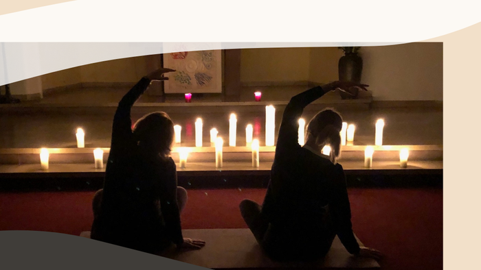 Yoga-Event in einer Kirche am 20. Februar 2026 mit einem Workshop von Sandra Pauli für Entspannung und Übergang.