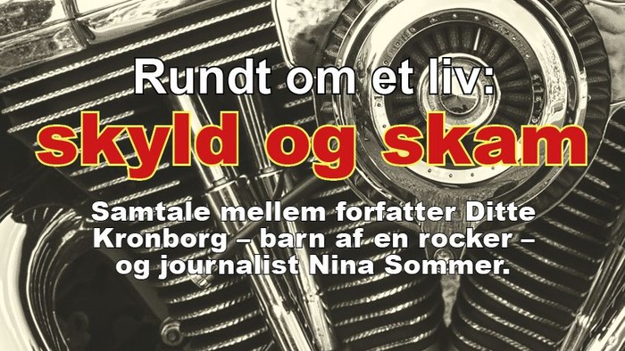 Bogomslag til en samtale om liv, skyld og skam mellem forfatter Ditte Krohnborg og journalist Nina Sommer.