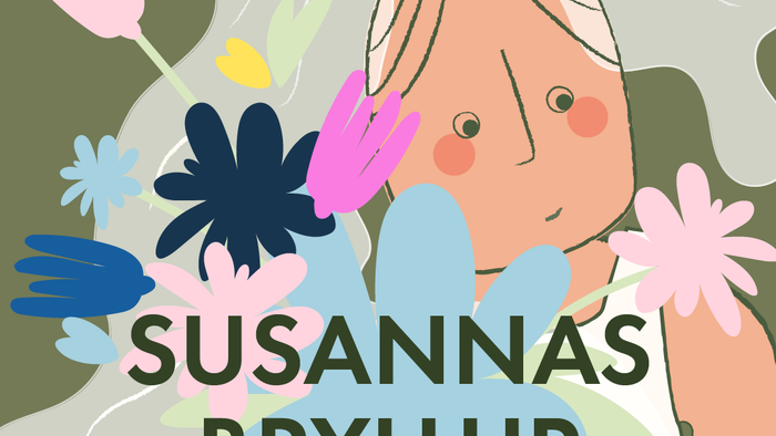 Farverig illustration af en eventyrbrud ved navn Susanna fra Herning Opera Festivals opsætning *