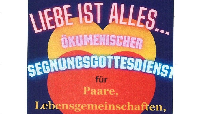 Ökumenischer Segnungsgottesdienst zum Valentinstag – Feier der Liebe und der Paare, geplant am 14. Februar 2026.