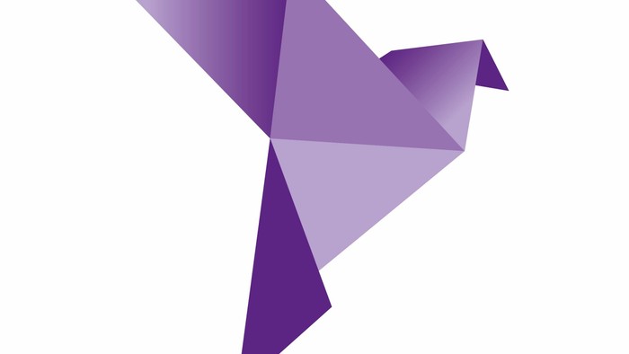 Friedenstaube in Origami lila