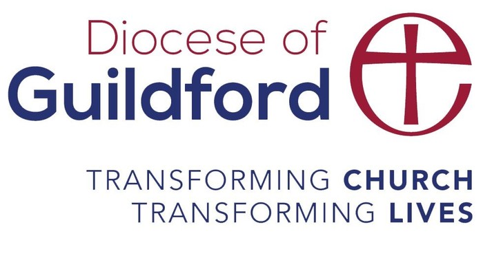Logo for Diocese of Guildford emphasizing transforming church and lives with a cross symbol.