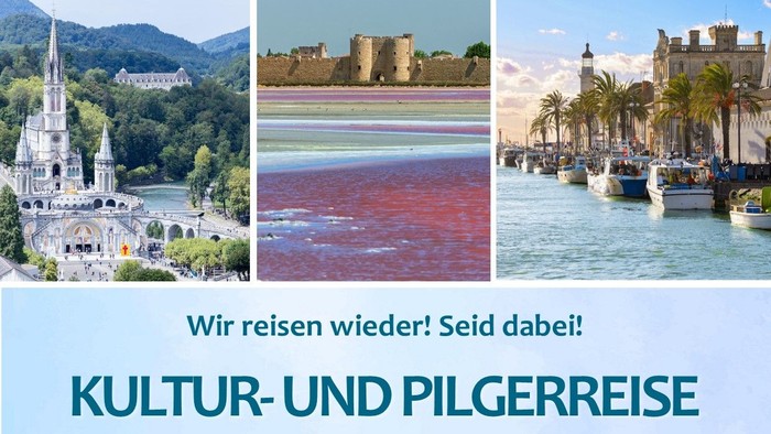 Drei Bilder von Südfrankreich mit Lourdes