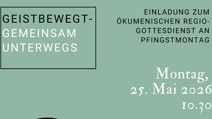 Einladung zum ökumenischen Regionalgottesdienst am Pfingstmontag, dem 25. Mai 2026, im Lutherhaus Neureut-Kirchfeld.