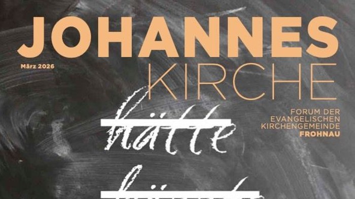 Titelblatt der Zeitschrift *Johannes Kirche*, das eine Vereinfachung kirchlicher Angelegenheiten mit tafelartigem Text auf Deutsch vorschlägt.