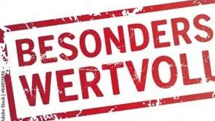 Roter Stempelaufdruck auf Deutsch, der betont, dass etwas besonders wertvoll oder einzigartig ist.