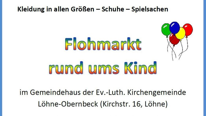 Einladung zum Flohmarkt rund ums Kind am 30.03.2025 von 14:00 bis 16:30 Uhr in Löhne-Obernbeck mit Kaffee, Kuchen und Waffeln.