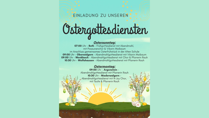 Einladung zu den Ostergottesdiensten im Unteren Lahntal I