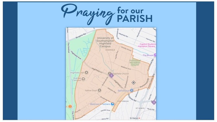 A map of a parish area with the text 