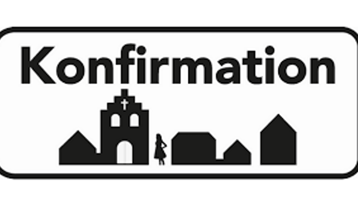 Billedet viser et symbol med kirke og bygninger under ordet