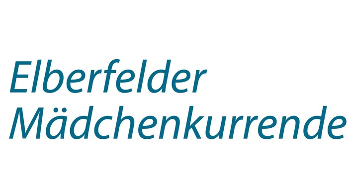 Logo für die „Elberfelder Mädchenkurrende“, eine musikalische Veranstaltung oder Organisation mit einem Noten-Design.