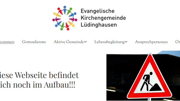 Screenshot von unserer neuen Homepage